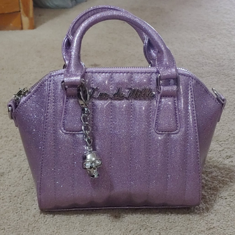 LUX DE VILLE purple sparkle bag